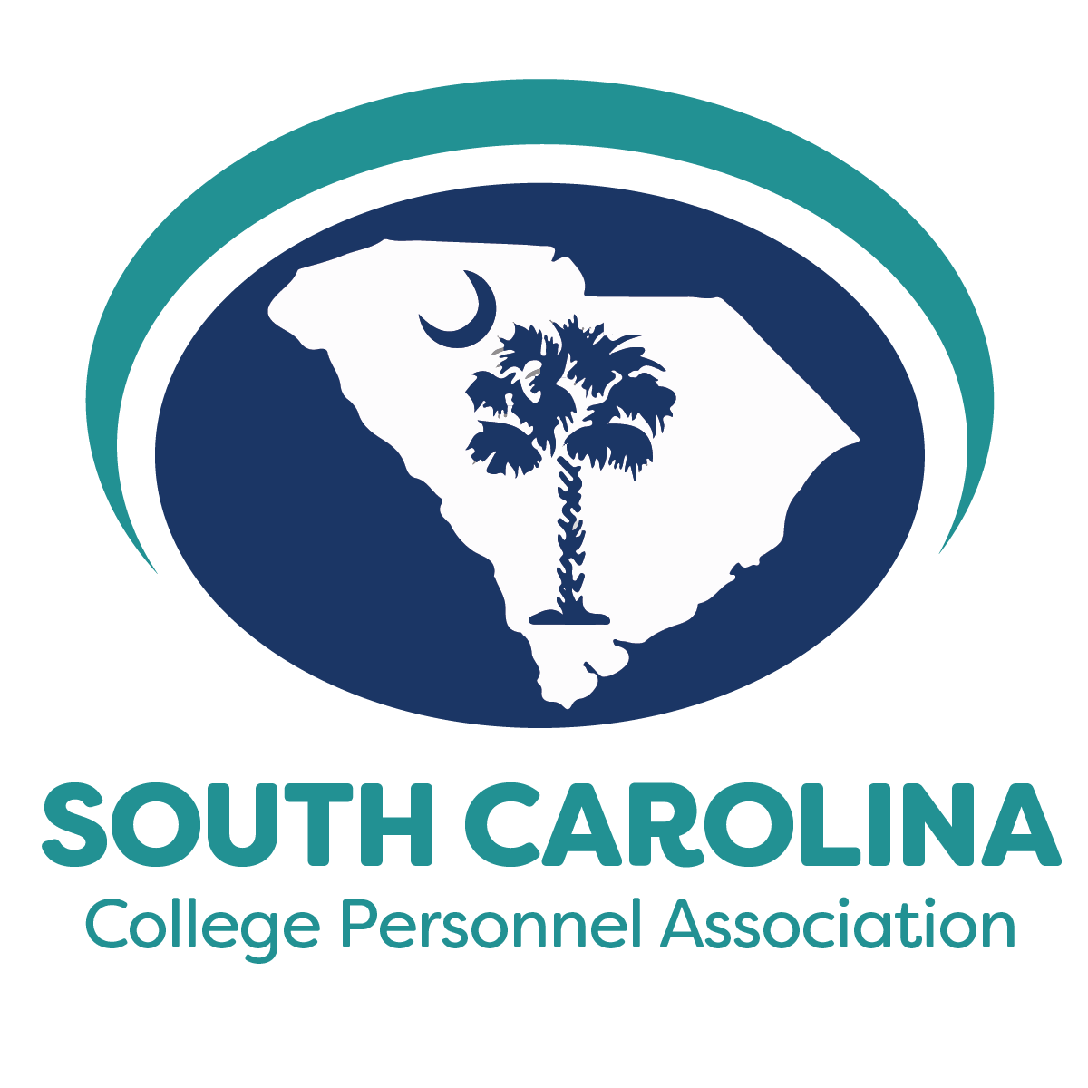 South Carolina College Personnel Association logo featuring a palmetto tree instead of the state outline