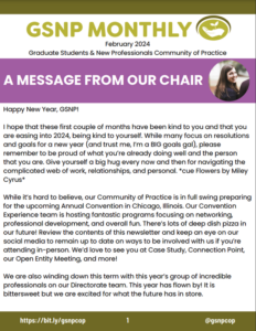 Front page of the newsletter