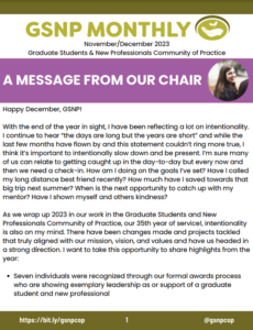 Front page of the GSNP newsletter