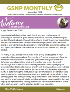 Front page of the GSNP newsletter