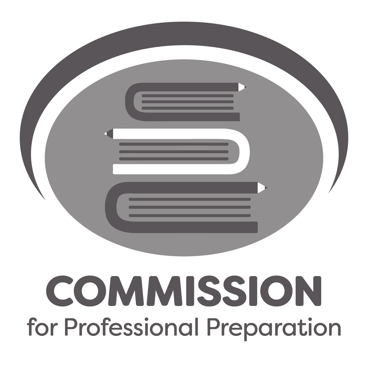 cpp logo commission for professional preparation logo. a stack of books with pencils on the end