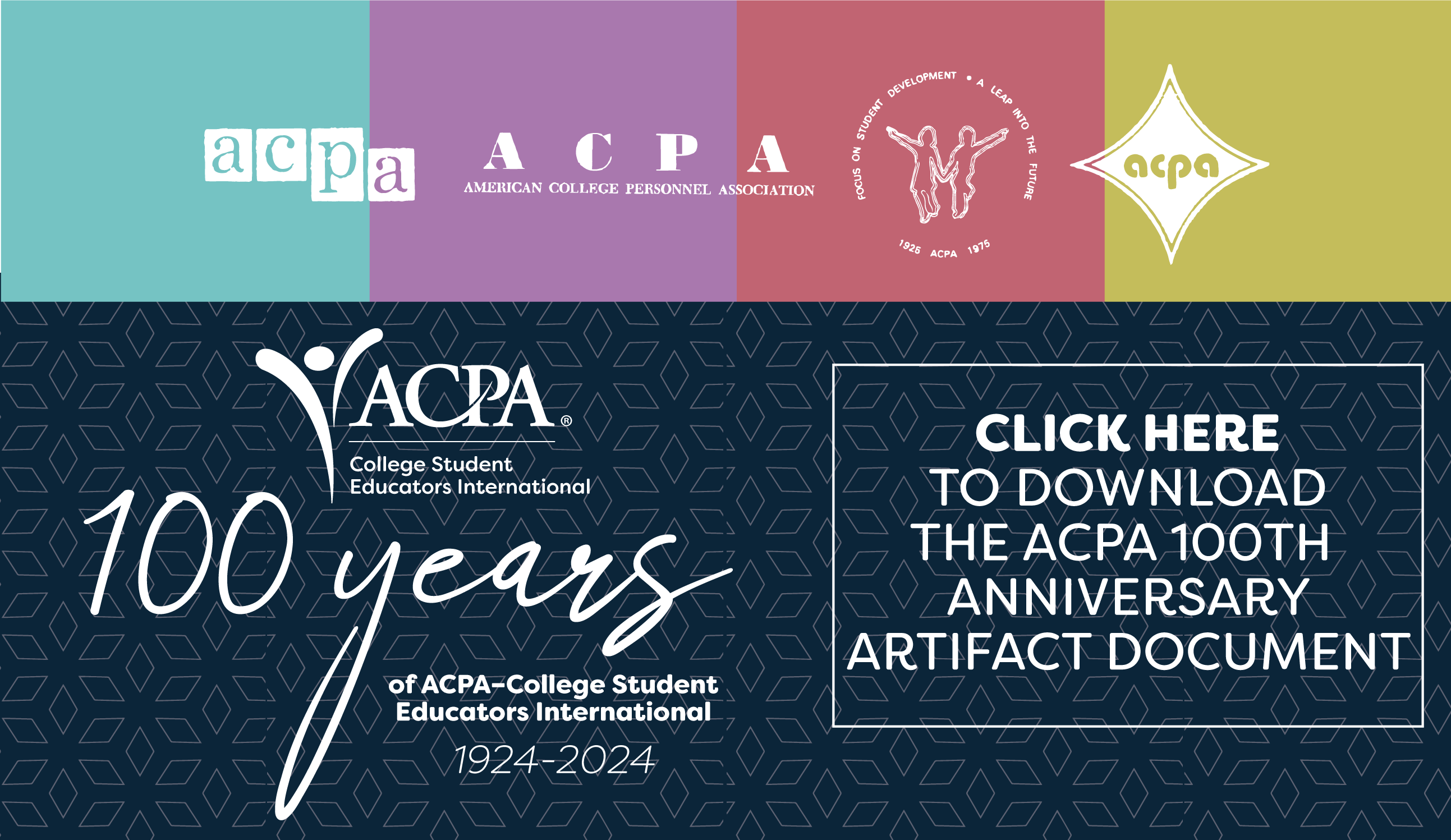 CLICK HERE<br />
TO DOWNLOAD<br />
THE ACPA 100TH<br />
ANNIVERSARY<br />
ARTIFACT DOCUMENT